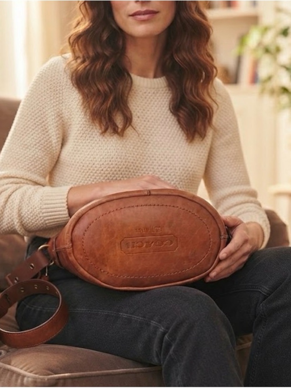 Authentic COACH Bleecker Tattersall Crossbody Bag in Vachetta. - Picture 4 of 9